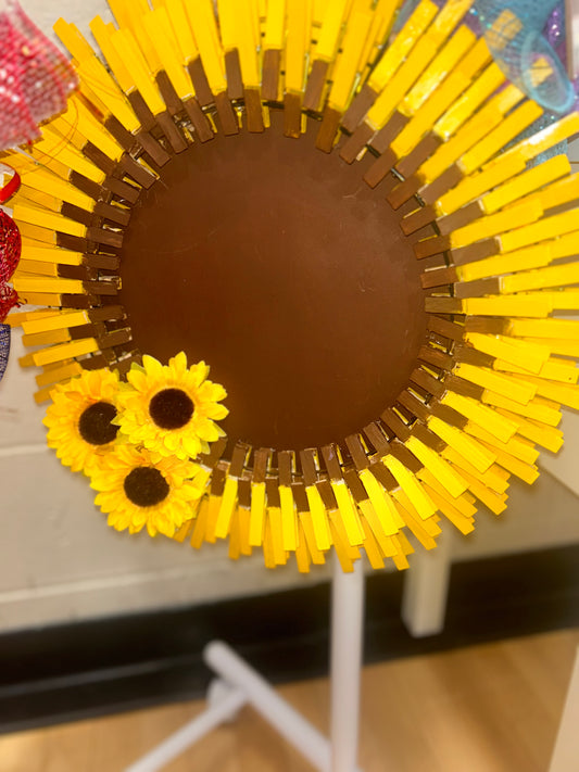Sunflower Clothespin Wreath