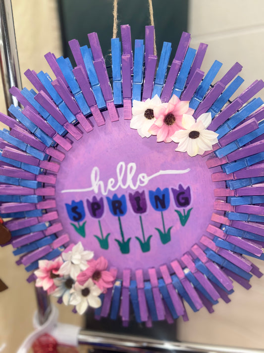 Spring Clothespin Wreath