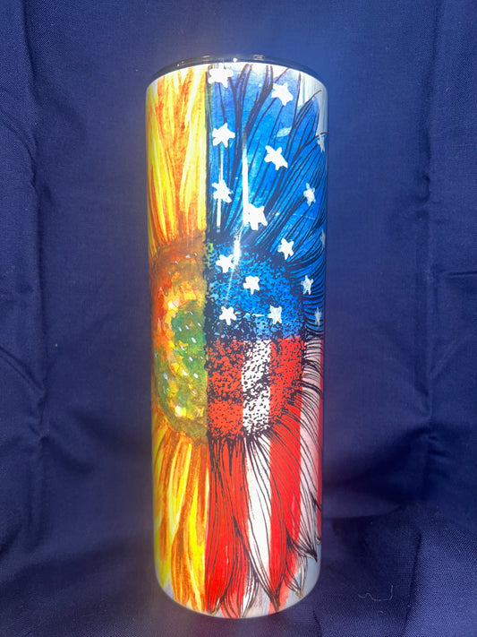 Sunflower Flag 20 oz Sublimation Cup
